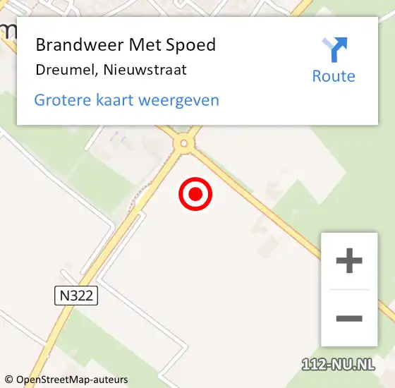 Locatie op kaart van de 112 melding: Brandweer Met Spoed Naar Dreumel, Nieuwstraat op 18 juni 2021 18:37