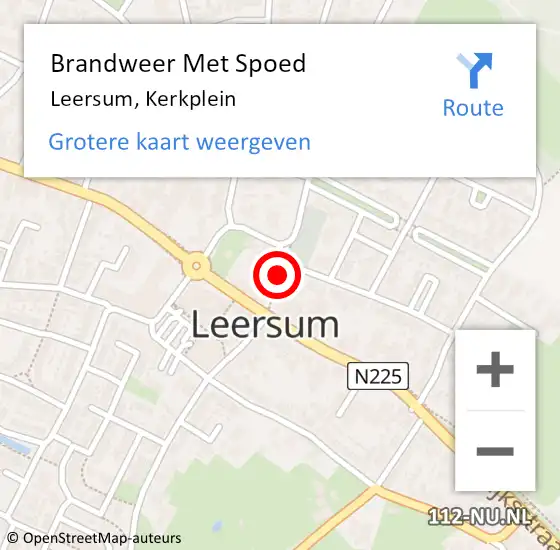 Locatie op kaart van de 112 melding: Brandweer Met Spoed Naar Leersum, Kerkplein op 18 juni 2021 18:42
