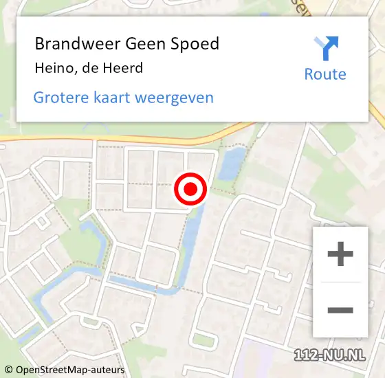 Locatie op kaart van de 112 melding: Brandweer Geen Spoed Naar Heino, de Heerd op 18 juni 2021 18:53