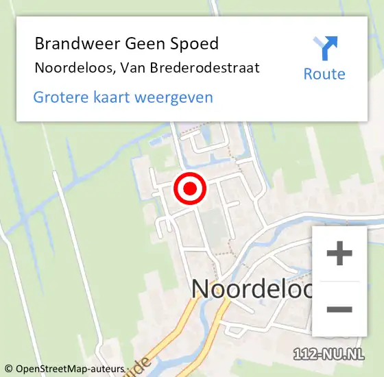 Locatie op kaart van de 112 melding: Brandweer Geen Spoed Naar Noordeloos, Van Brederodestraat op 18 juni 2021 18:57