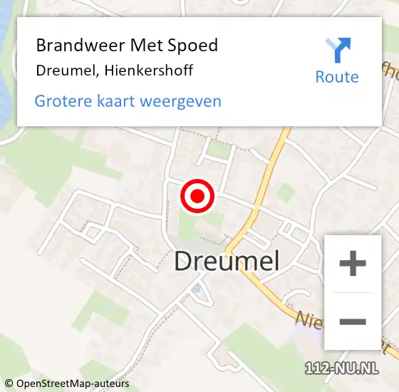 Locatie op kaart van de 112 melding: Brandweer Met Spoed Naar Dreumel, Hienkershoff op 18 juni 2021 19:01