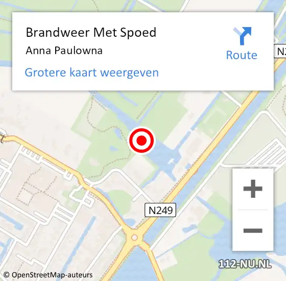 Locatie op kaart van de 112 melding: Brandweer Met Spoed Naar Anna Paulowna op 18 juni 2021 19:03