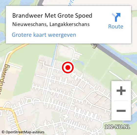 Locatie op kaart van de 112 melding: Brandweer Met Grote Spoed Naar Nieuweschans, Langakkerschans op 18 juni 2021 19:06