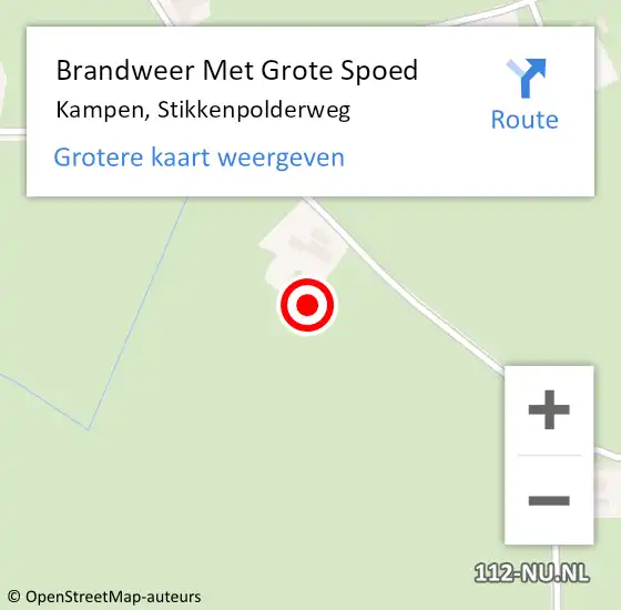 Locatie op kaart van de 112 melding: Brandweer Met Grote Spoed Naar Kampen, Stikkenpolderweg op 18 juni 2021 19:19