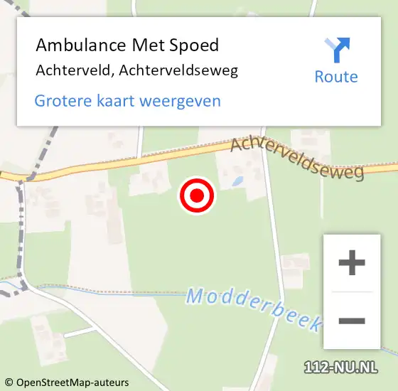 Locatie op kaart van de 112 melding: Ambulance Met Spoed Naar Achterveld, Achterveldseweg op 18 juni 2021 19:27