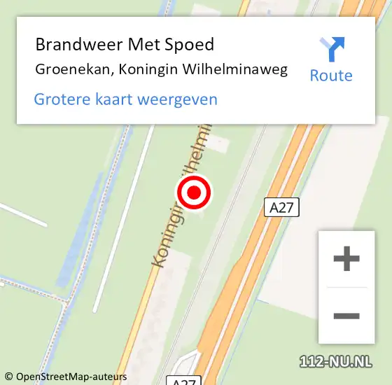 Locatie op kaart van de 112 melding: Brandweer Met Spoed Naar Groenekan, Koningin Wilhelminaweg op 18 juni 2021 19:33