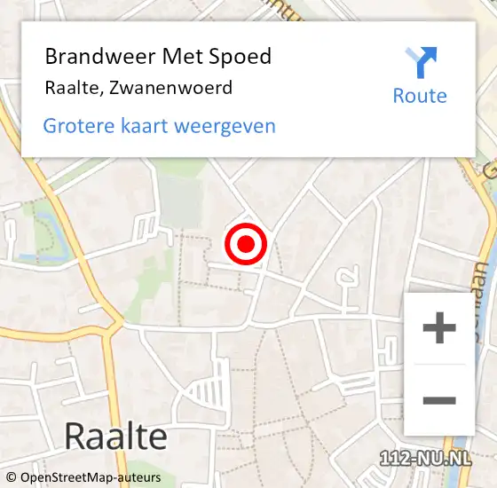 Locatie op kaart van de 112 melding: Brandweer Met Spoed Naar Raalte, Zwanenwoerd op 18 juni 2021 19:38