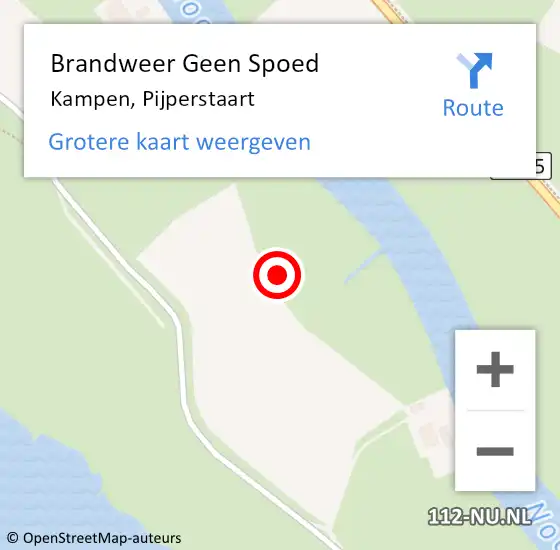 Locatie op kaart van de 112 melding: Brandweer Geen Spoed Naar Kampen, Pijperstaart op 18 juni 2021 19:45