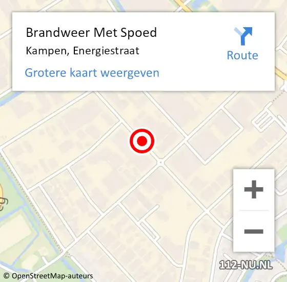 Locatie op kaart van de 112 melding: Brandweer Met Spoed Naar Kampen, Energiestraat op 18 juni 2021 19:47