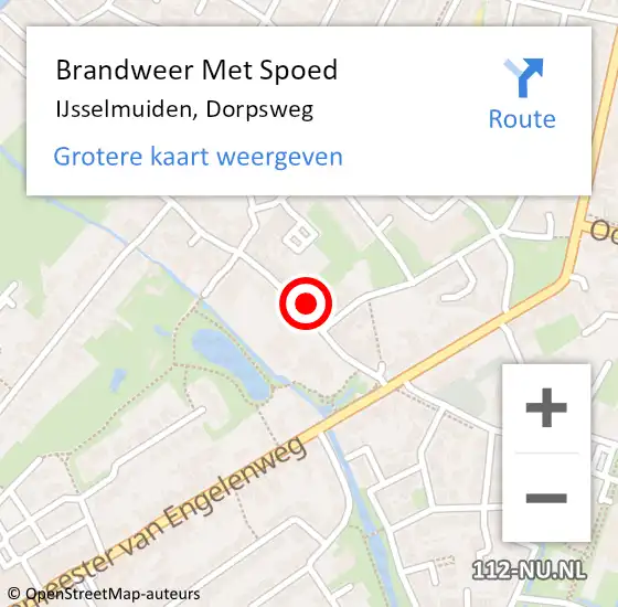 Locatie op kaart van de 112 melding: Brandweer Met Spoed Naar IJsselmuiden, Dorpsweg op 18 juni 2021 19:48