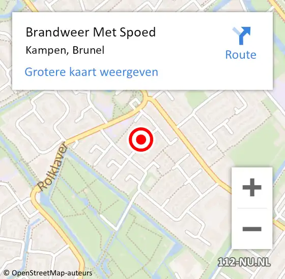 Locatie op kaart van de 112 melding: Brandweer Met Spoed Naar Kampen, Brunel op 18 juni 2021 19:49