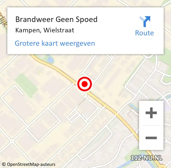 Locatie op kaart van de 112 melding: Brandweer Geen Spoed Naar Kampen, Wielstraat op 18 juni 2021 19:52