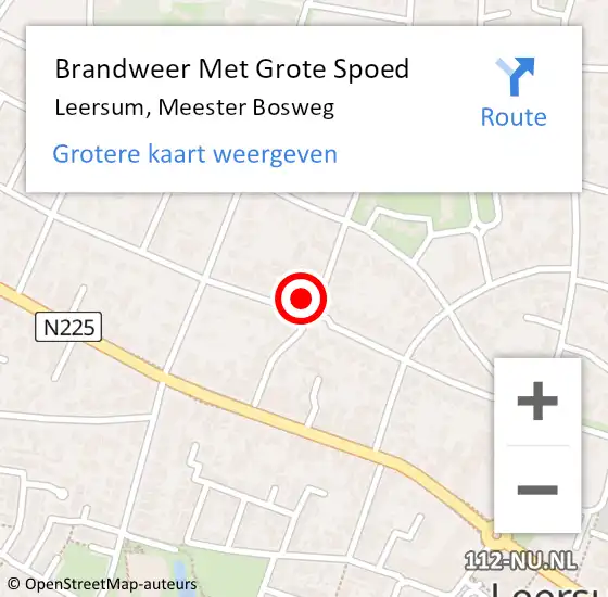 Locatie op kaart van de 112 melding: Brandweer Met Grote Spoed Naar Leersum, Meester Bosweg op 18 juni 2021 19:55