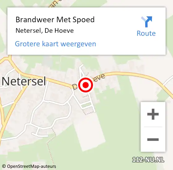 Locatie op kaart van de 112 melding: Brandweer Met Spoed Naar Netersel, De Hoeve op 18 juni 2021 19:56