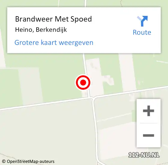 Locatie op kaart van de 112 melding: Brandweer Met Spoed Naar Heino, Berkendijk op 18 juni 2021 20:00