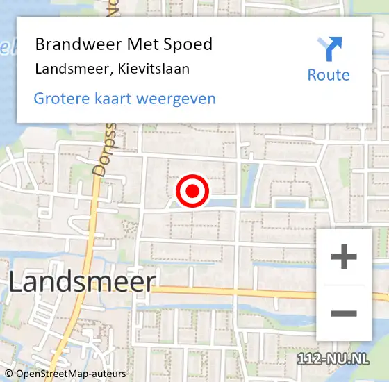 Locatie op kaart van de 112 melding: Brandweer Met Spoed Naar Landsmeer, Kievitslaan op 18 juni 2021 20:08