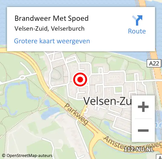 Locatie op kaart van de 112 melding: Brandweer Met Spoed Naar Velsen-Zuid, Velserburch op 18 juni 2021 20:19