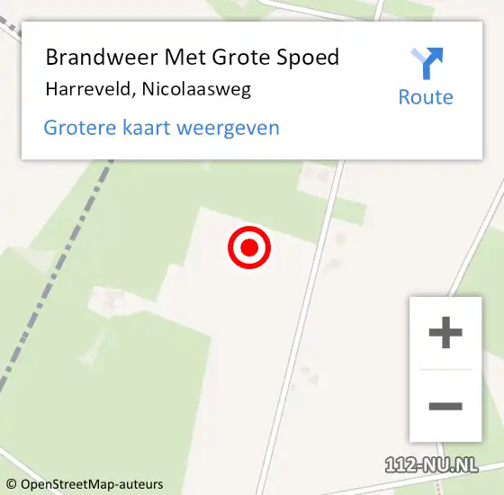 Locatie op kaart van de 112 melding: Brandweer Met Grote Spoed Naar Harreveld, Nicolaasweg op 18 juni 2021 20:24