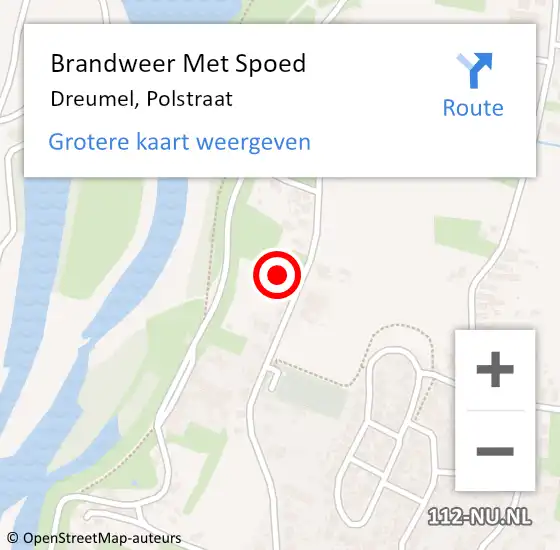 Locatie op kaart van de 112 melding: Brandweer Met Spoed Naar Dreumel, Polstraat op 18 juni 2021 20:26