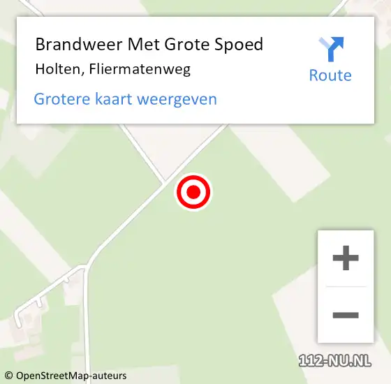 Locatie op kaart van de 112 melding: Brandweer Met Grote Spoed Naar Holten, Fliermatenweg op 18 juni 2021 20:37