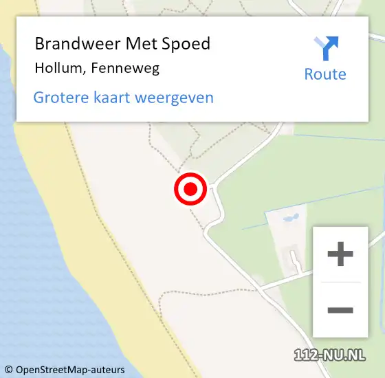 Locatie op kaart van de 112 melding: Brandweer Met Spoed Naar Hollum, Fenneweg op 18 juni 2021 20:37