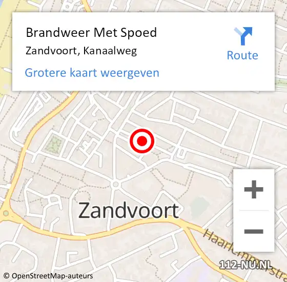 Locatie op kaart van de 112 melding: Brandweer Met Spoed Naar Zandvoort, Kanaalweg op 18 juni 2021 20:50