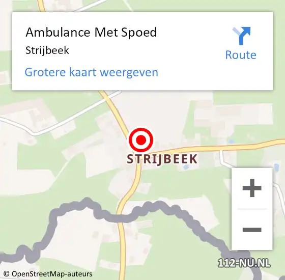 Locatie op kaart van de 112 melding: Ambulance Met Spoed Naar Strijbeek op 18 juni 2021 21:09