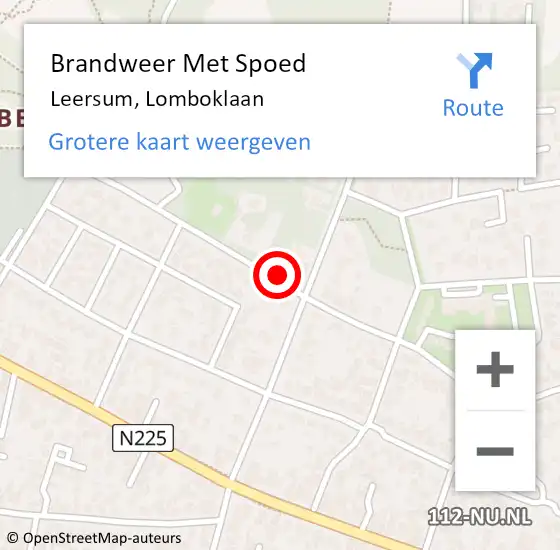 Locatie op kaart van de 112 melding: Brandweer Met Spoed Naar Leersum, Lomboklaan op 18 juni 2021 21:14