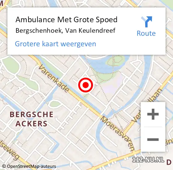 Locatie op kaart van de 112 melding: Ambulance Met Grote Spoed Naar Bergschenhoek, Van Keulendreef op 18 juni 2021 21:16