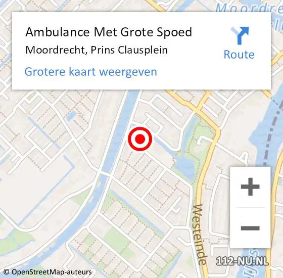 Locatie op kaart van de 112 melding: Ambulance Met Grote Spoed Naar Moordrecht, Prins Clausplein op 18 juni 2021 21:18