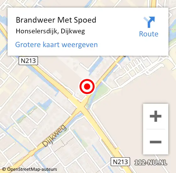 Locatie op kaart van de 112 melding: Brandweer Met Spoed Naar Honselersdijk, Dijkweg op 18 juni 2021 21:23