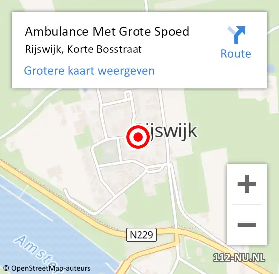 Locatie op kaart van de 112 melding: Ambulance Met Grote Spoed Naar Rijswijk, Korte Bosstraat op 18 juni 2021 21:30