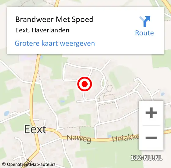 Locatie op kaart van de 112 melding: Brandweer Met Spoed Naar Eext, Haverlanden op 18 juni 2021 21:39