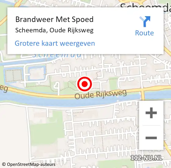 Locatie op kaart van de 112 melding: Brandweer Met Spoed Naar Scheemda, Oude Rijksweg op 18 juni 2021 21:55