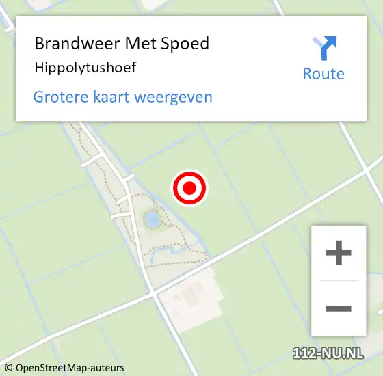 Locatie op kaart van de 112 melding: Brandweer Met Spoed Naar Hippolytushoef op 18 juni 2021 22:22