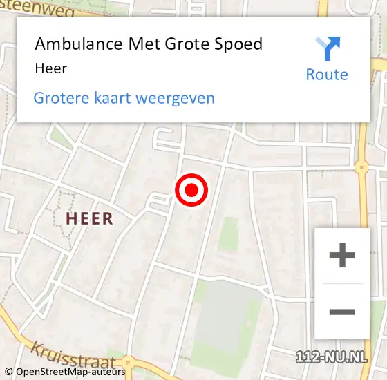 Locatie op kaart van de 112 melding: Ambulance Met Grote Spoed Naar Heer op 18 juni 2021 22:32