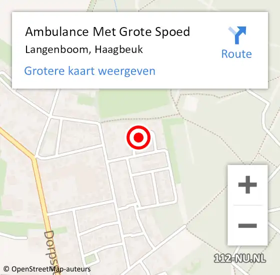 Locatie op kaart van de 112 melding: Ambulance Met Grote Spoed Naar Langenboom, Haagbeuk op 18 juni 2021 22:37