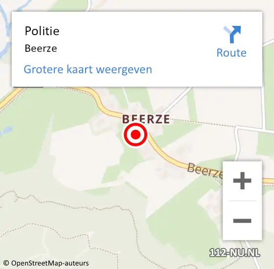 Locatie op kaart van de 112 melding: Politie Beerze op 18 juni 2021 22:55