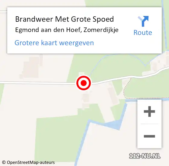 Locatie op kaart van de 112 melding: Brandweer Met Grote Spoed Naar Egmond aan den Hoef, Zomerdijkje op 18 juni 2021 23:40