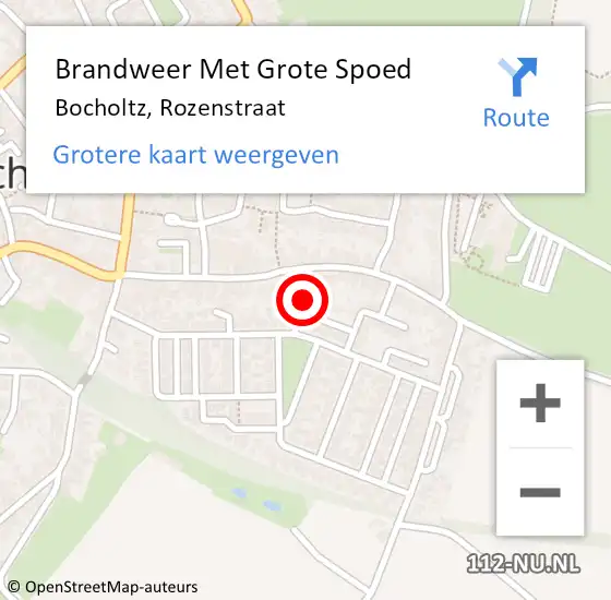 Locatie op kaart van de 112 melding: Brandweer Met Grote Spoed Naar Bocholtz, Rozenstraat op 19 juni 2021 00:15