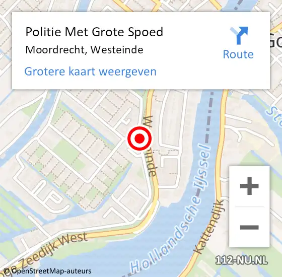 Locatie op kaart van de 112 melding: Politie Met Grote Spoed Naar Moordrecht, Westeinde op 19 juni 2021 00:34