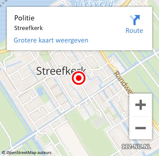 Locatie op kaart van de 112 melding: Politie Streefkerk op 19 juni 2021 00:50