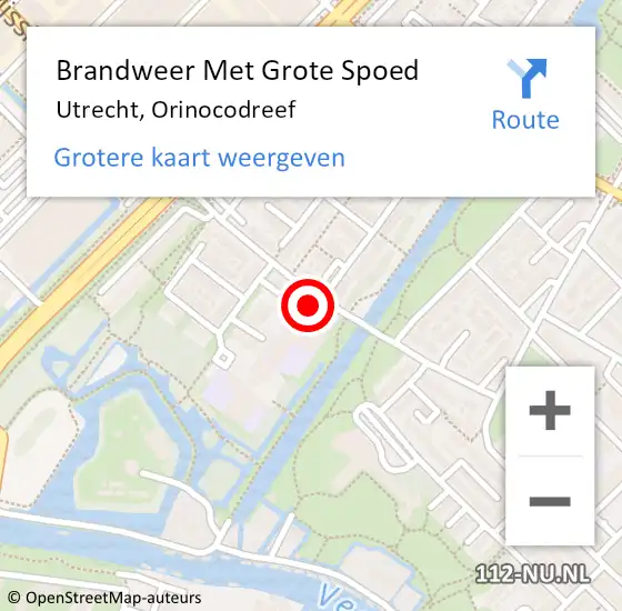 Locatie op kaart van de 112 melding: Brandweer Met Grote Spoed Naar Utrecht, Orinocodreef op 19 juni 2021 01:09