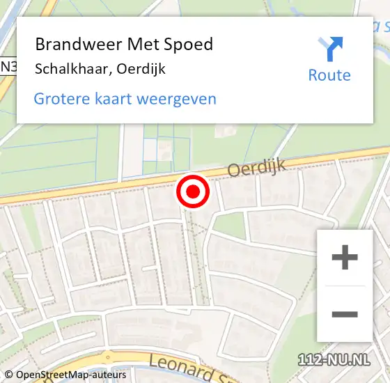 Locatie op kaart van de 112 melding: Brandweer Met Spoed Naar Schalkhaar, Oerdijk op 19 juni 2021 01:25