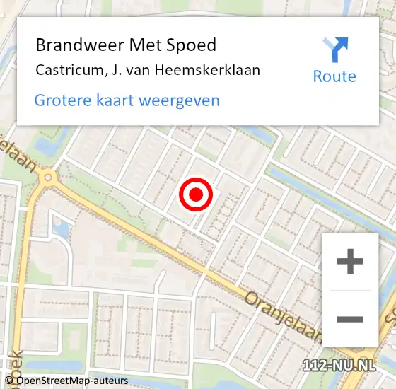 Locatie op kaart van de 112 melding: Brandweer Met Spoed Naar Castricum, J. van Heemskerklaan op 19 juni 2021 02:10