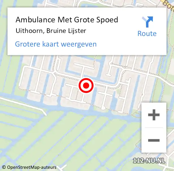 Locatie op kaart van de 112 melding: Ambulance Met Grote Spoed Naar Uithoorn, Bruine Lijster op 19 juni 2021 02:31