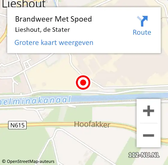 Locatie op kaart van de 112 melding: Brandweer Met Spoed Naar Lieshout, de Stater op 19 juni 2021 03:06