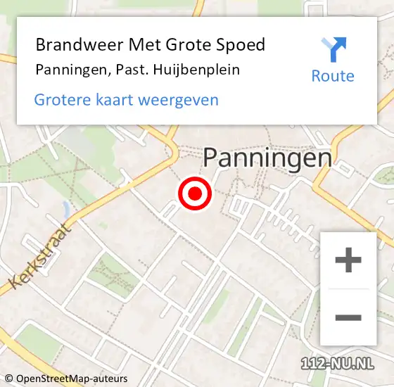 Locatie op kaart van de 112 melding: Brandweer Met Grote Spoed Naar Panningen, Past. Huijbenplein op 19 juni 2021 03:45