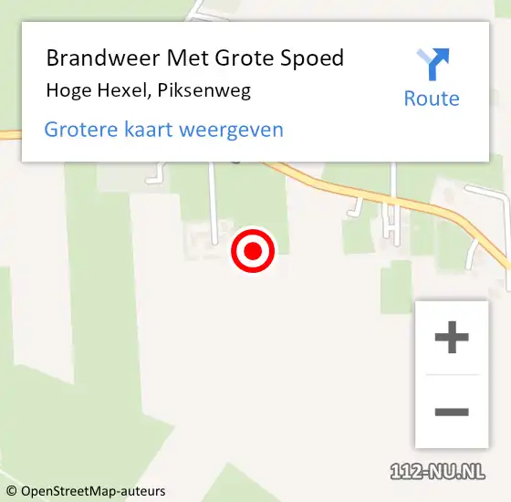 Locatie op kaart van de 112 melding: Brandweer Met Grote Spoed Naar Hoge Hexel, Piksenweg op 19 juni 2021 03:47