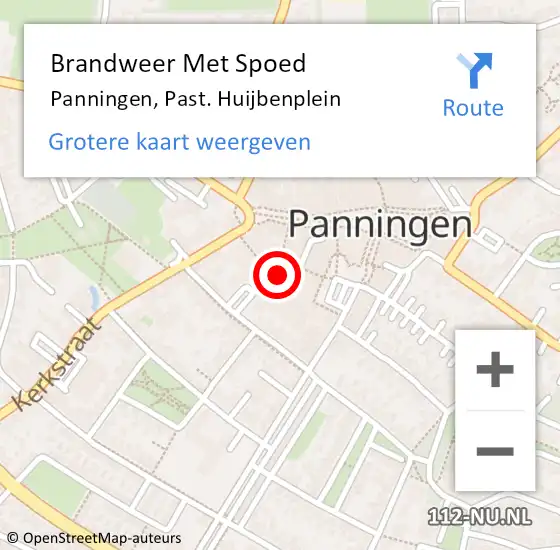 Locatie op kaart van de 112 melding: Brandweer Met Spoed Naar Panningen, Past. Huijbenplein op 19 juni 2021 04:00